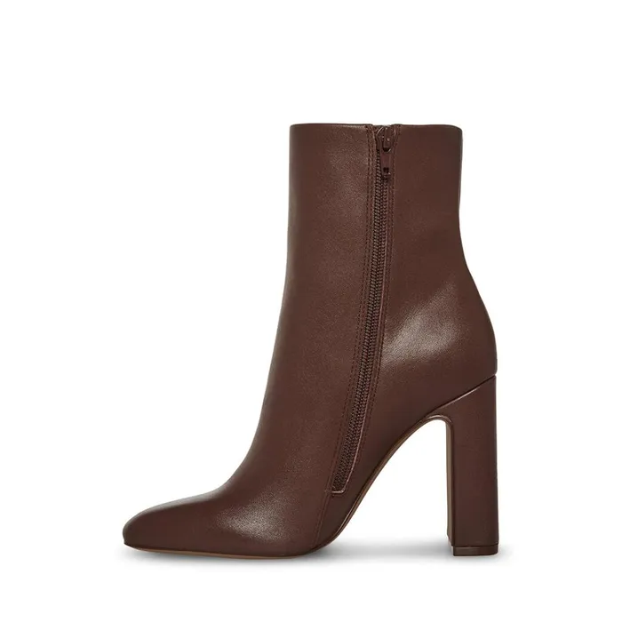 Womens Allison Brown Leather Steve Madden Boots and Booties