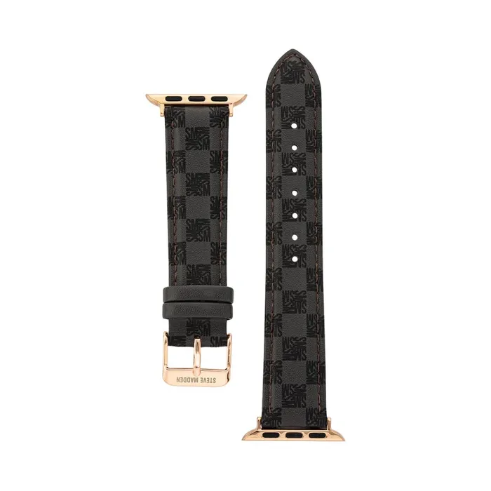 Womens Apple Watch Block Logo Watch Band Grey 4244mm Steve Madden Watches