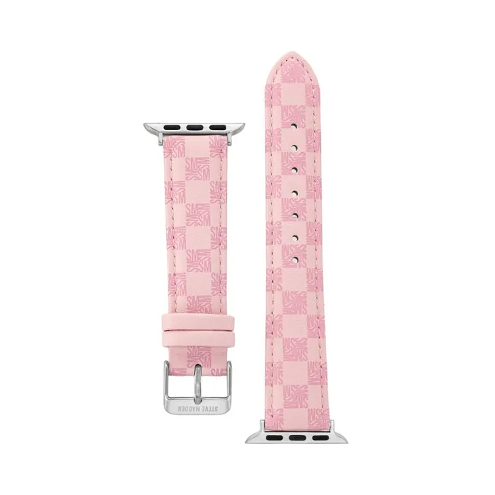 Womens Apple Watch Block Logo Watch Band Pink 3840mm Steve Madden Watches