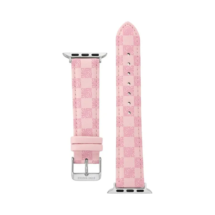 Womens Apple Watch Block Logo Watch Band Pink 4244mm Steve Madden Watches