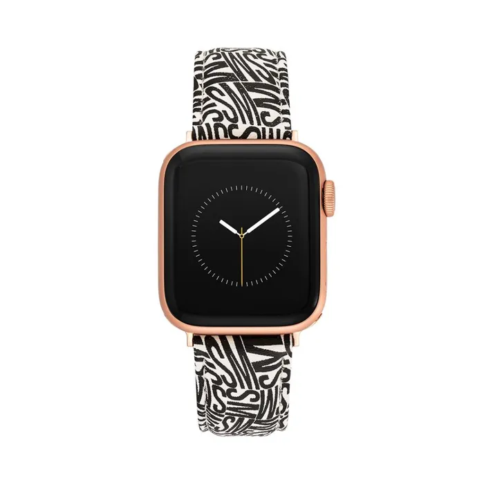 Womens Apple Watch Logo Watch Band BlackWhite 3840mm Steve Madden Watches