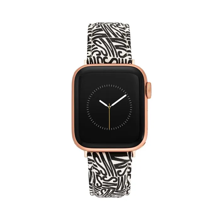 Womens Apple Watch Logo Watch Band BlackWhite 4244mm Steve Madden Watches