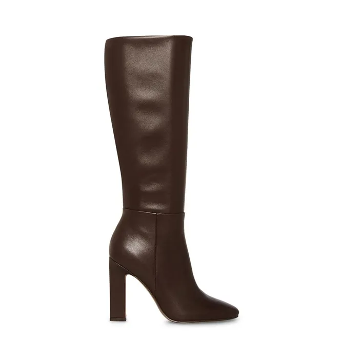Womens Archers Brown Leather Steve Madden Boots and Booties