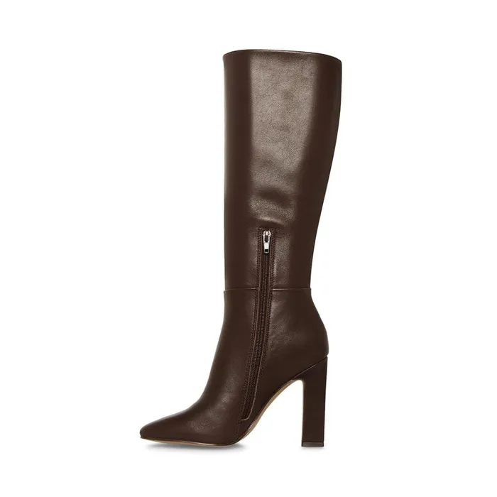Womens Archers Brown Leather Steve Madden Boots and Booties
