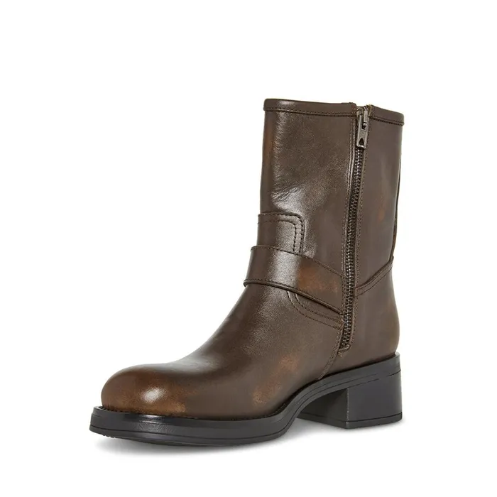 Womens Archie Brown Leather Steve Madden Boots and Booties Womens Archie Brown Leather Steve Madden Boots and Booties