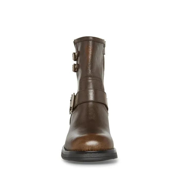Womens Archie Brown Leather Steve Madden Boots and Booties Womens Archie Brown Leather Steve Madden Boots and Booties