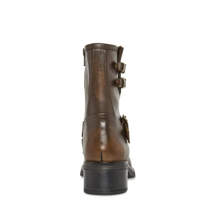 Womens Archie Brown Leather Steve Madden Boots and Booties Womens Archie Brown Leather Steve Madden Boots and Booties