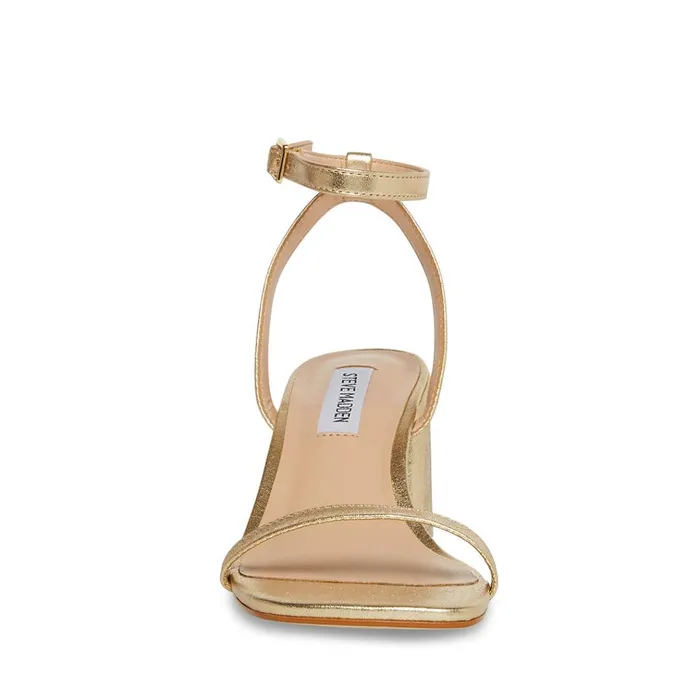 Womens Audrina Gold Leather Steve Madden Heels