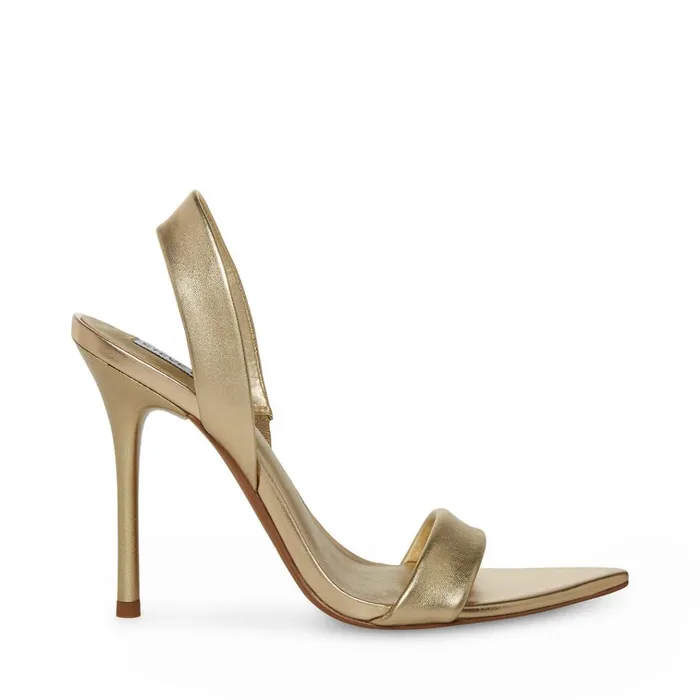 Womens Batali Gold Leather Steve Madden Heels