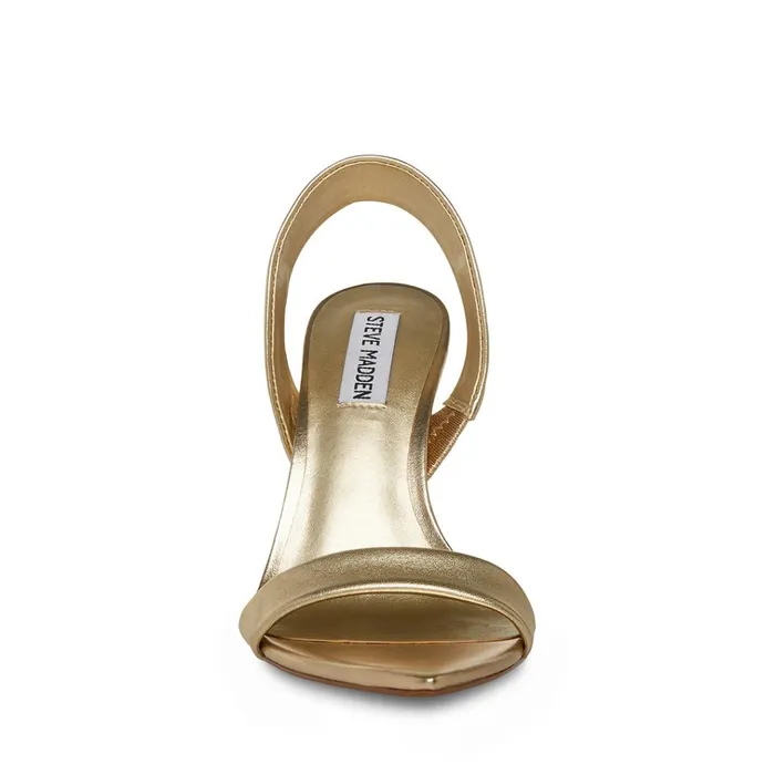 Womens Batali Gold Leather Steve Madden Heels