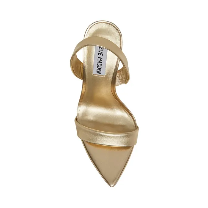 Womens Batali Gold Leather Steve Madden Heels
