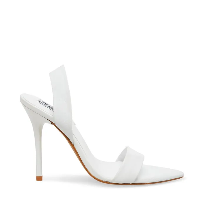 Womens Batali White Leather Steve Madden Heels
