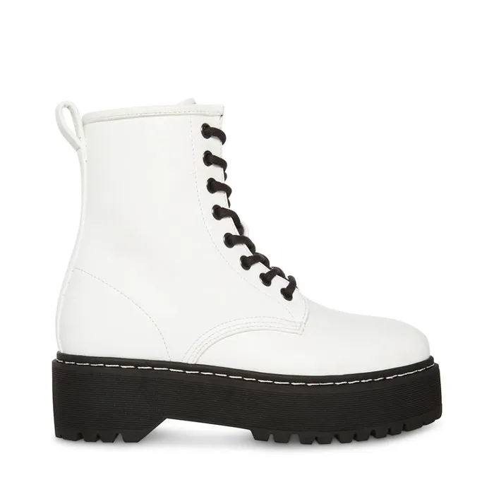 Womens Bettyy WhiteBlack Steve Madden Boots and Booties