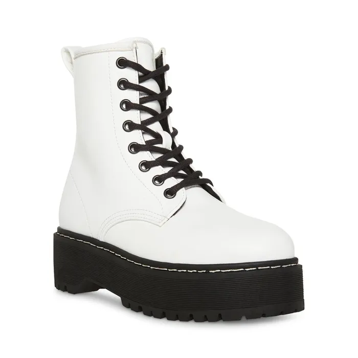 Womens Bettyy WhiteBlack Steve Madden Boots and Booties