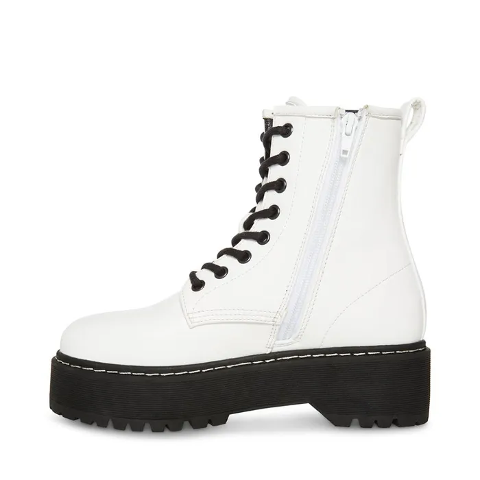 Womens Bettyy WhiteBlack Steve Madden Boots and Booties
