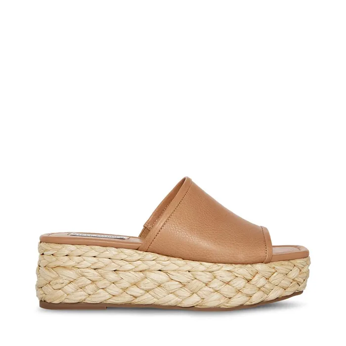 Womens Braiden Tan Leather Steve Madden Sandals