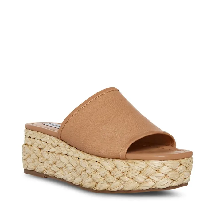 Womens Braiden Tan Leather Steve Madden Sandals