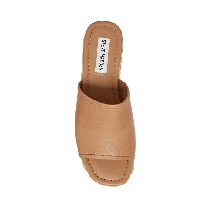 Womens Braiden Tan Leather Steve Madden Sandals