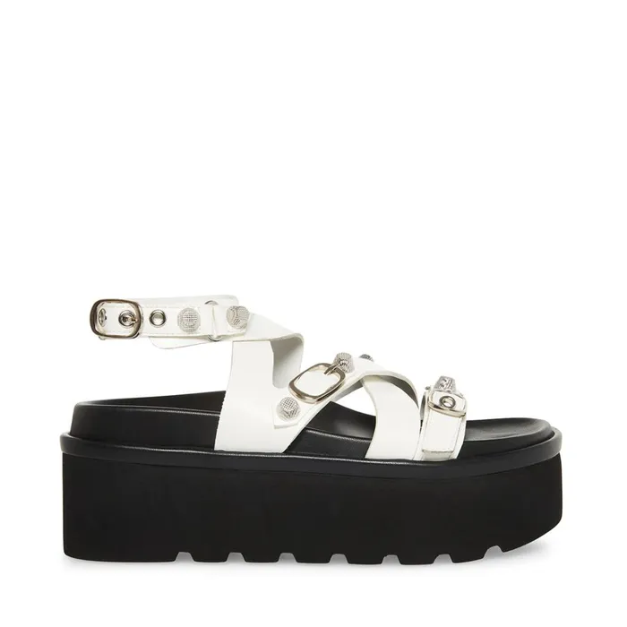 Womens Brant White Steve Madden Sandals