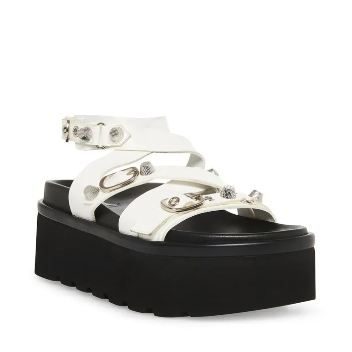 Womens Brant White Steve Madden Sandals