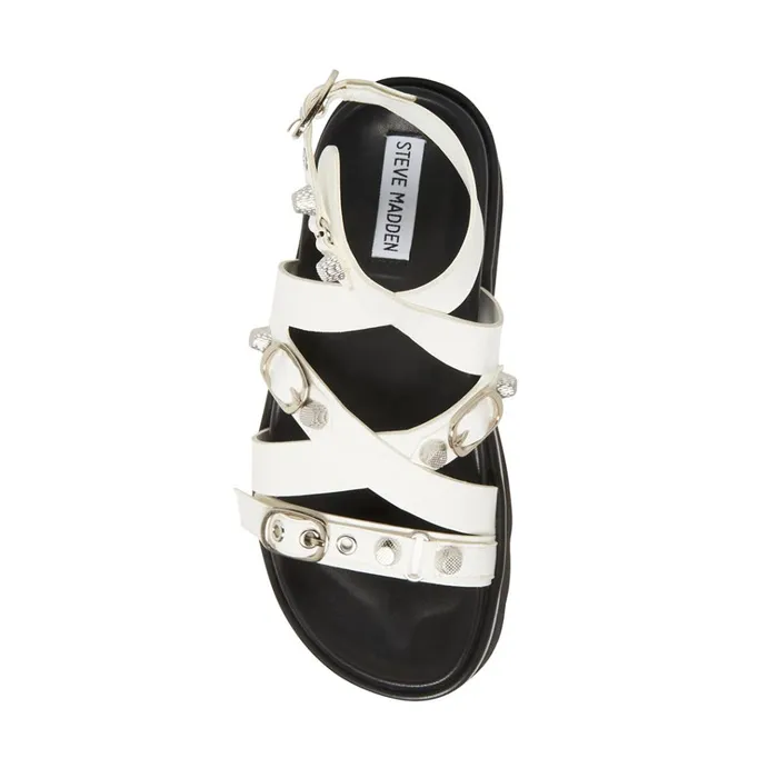 Womens Brant White Steve Madden Sandals