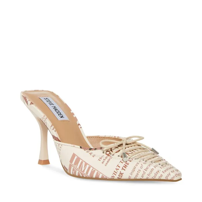 Womens Brianne Newspaper Print Steve Madden Heels