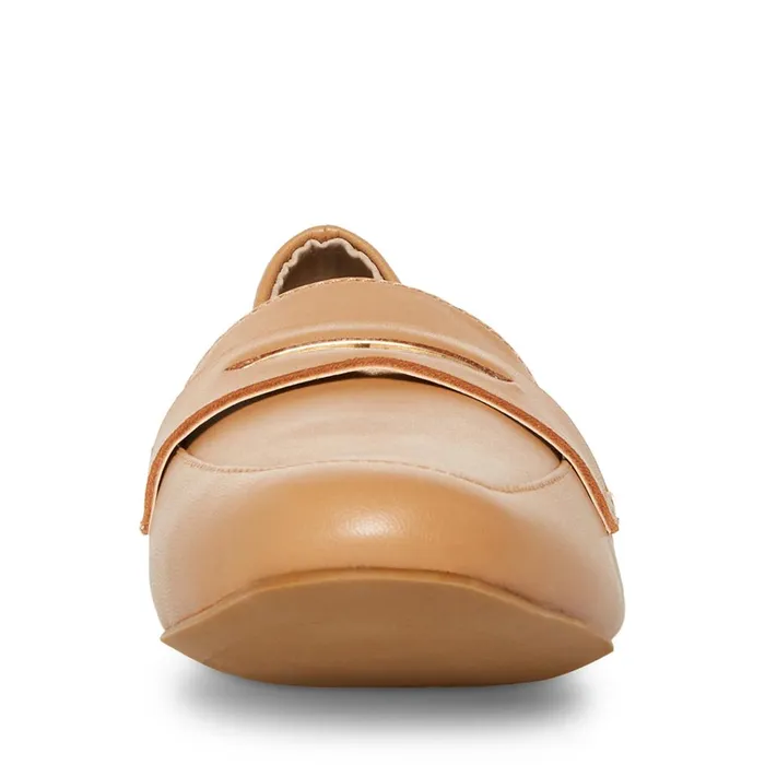 Womens Calver Tan Leather Steve Madden Loafers and Flats