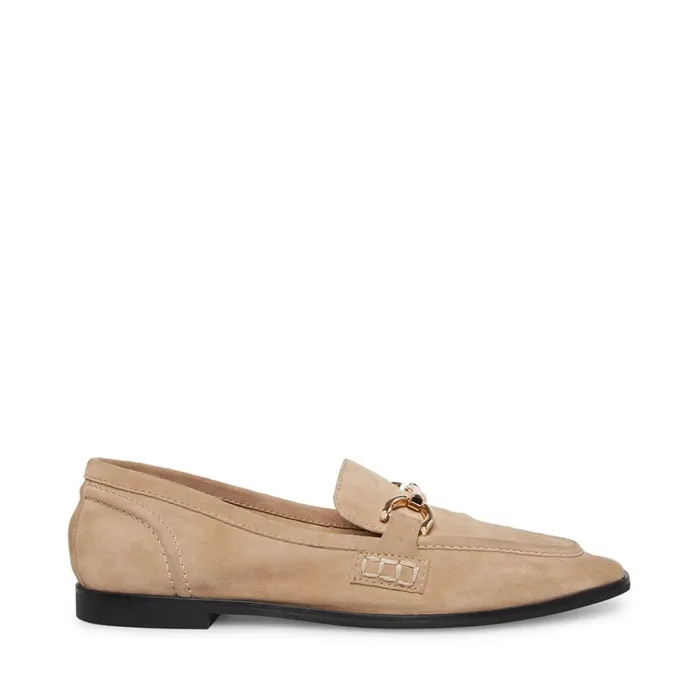 Womens Carrine Tan Suede Steve Madden Loafers and Flats