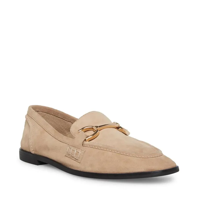 Womens Carrine Tan Suede Steve Madden Loafers and Flats