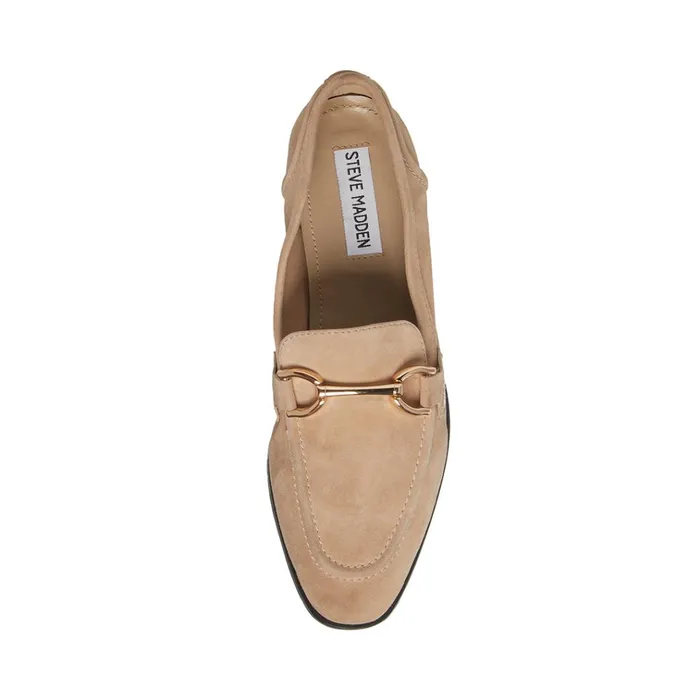 Womens Carrine Tan Suede Steve Madden Loafers and Flats