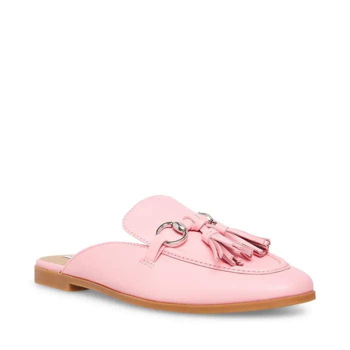 Womens Cayler Pink Leather Steve Madden Loafers and Flats
