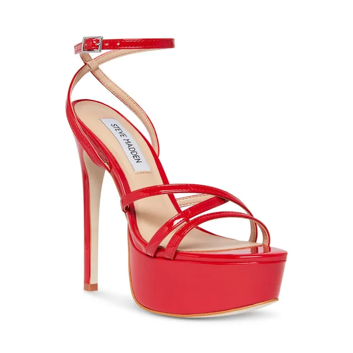 Womens Celia Red Patent Steve Madden Heels