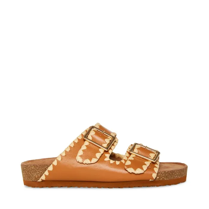 Womens Cheyanne Tan Leather Steve Madden Sandals