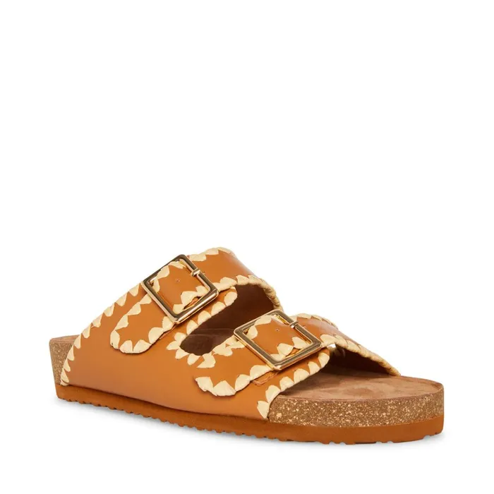Womens Cheyanne Tan Leather Steve Madden Sandals