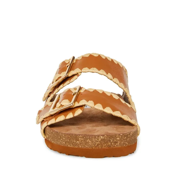 Womens Cheyanne Tan Leather Steve Madden Sandals