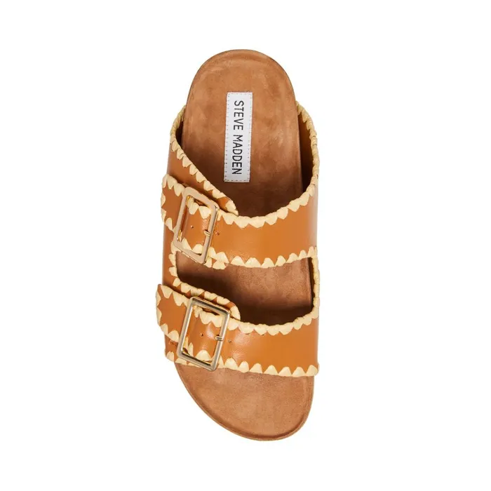 Womens Cheyanne Tan Leather Steve Madden Sandals