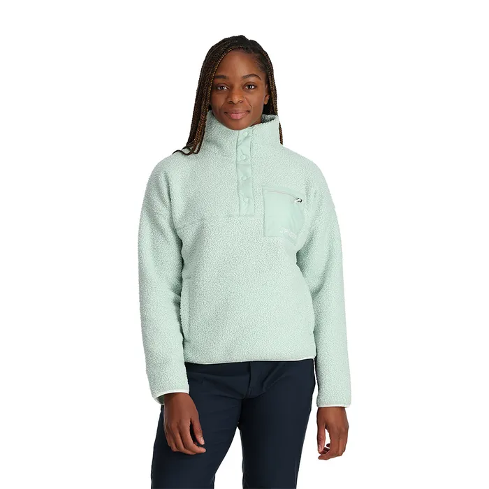Womens Cloud Pullover 8211 Wintergreen Spyder Fleece