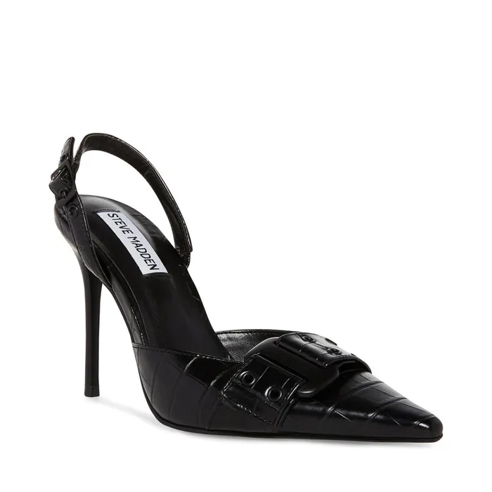 Womens Dillon Black Crocodile Steve Madden Heels