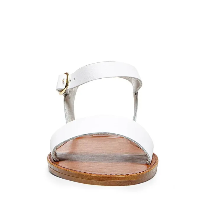 Womens Donddi White Leather Steve Madden Sandals