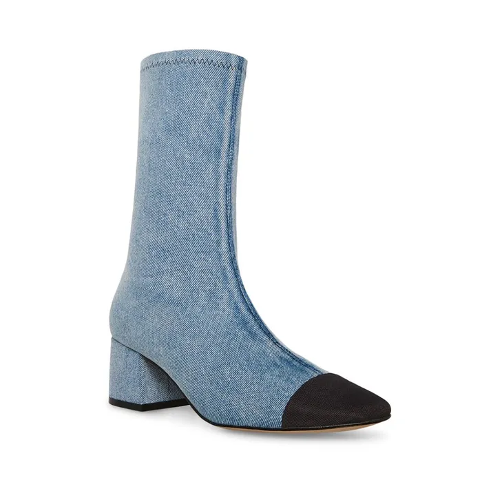 Womens Elisha Denim Fabric Steve Madden Boots and Booties