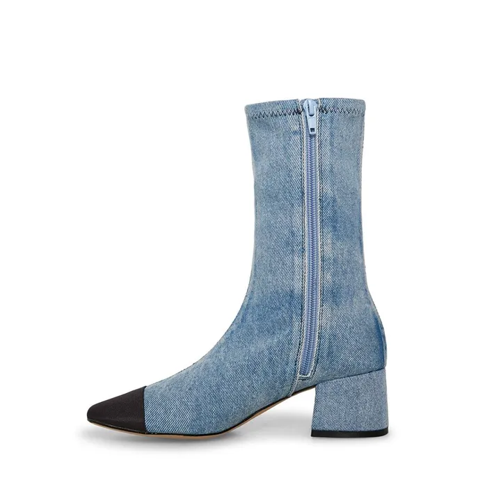 Womens Elisha Denim Fabric Steve Madden Boots and Booties