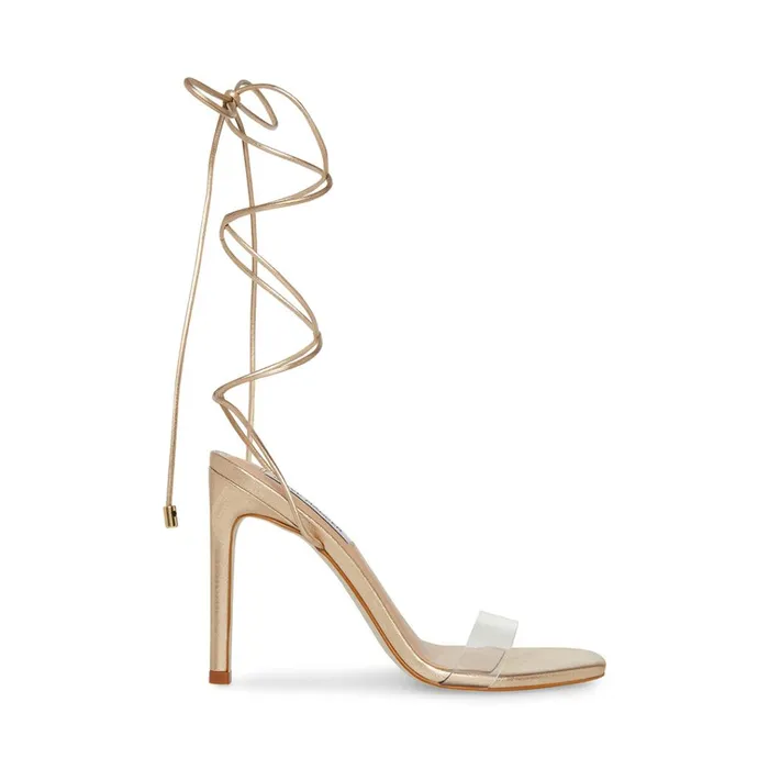 Womens Eliza Gold Leather Steve Madden Heels