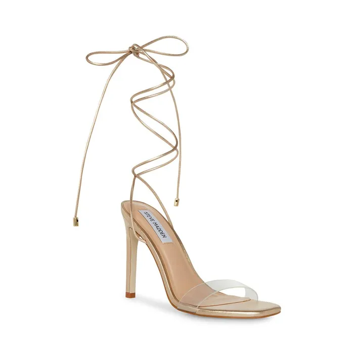 Womens Eliza Gold Leather Steve Madden Heels