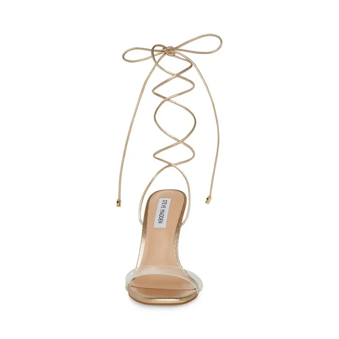 Womens Eliza Gold Leather Steve Madden Heels
