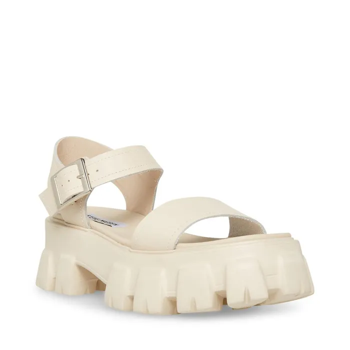 Womens Ellie Bone Leather Steve Madden Sandals