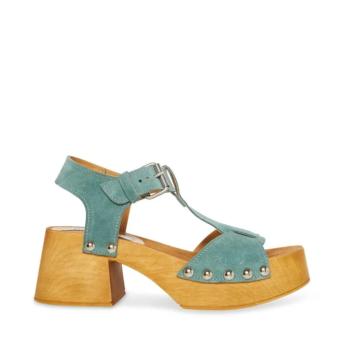Womens Emmilyn Teal Suede Steve Madden Heels