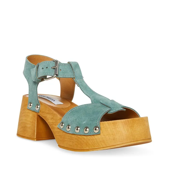 Womens Emmilyn Teal Suede Steve Madden Heels