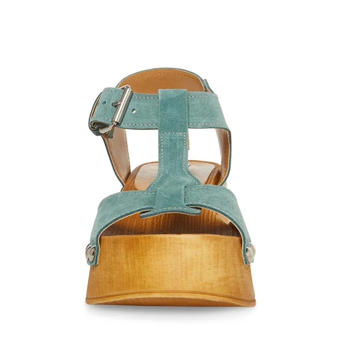 Womens Emmilyn Teal Suede Steve Madden Heels