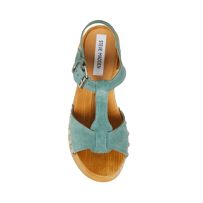 Womens Emmilyn Teal Suede Steve Madden Heels