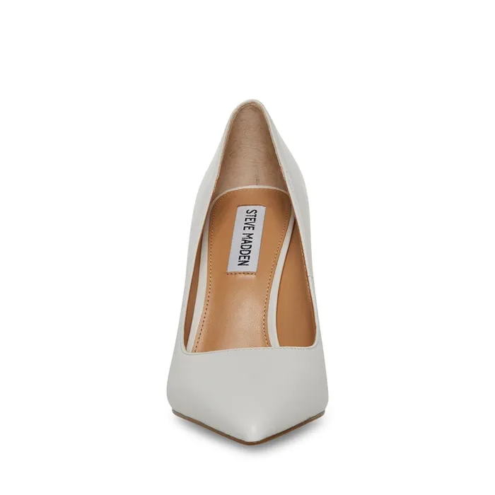 Womens Evelyn White Leather Steve Madden Heels